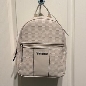 Tahari Taupe Checkered Backpack